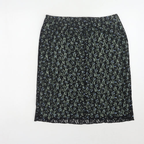 Dorothy Perkins Women's Black Floral Pencil Skirt, Size 16