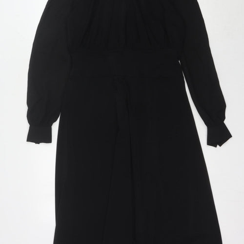 Next Women's Black Dress, Size 8, Long Sleeve, High Neck
