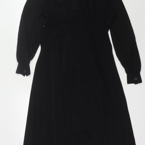 Next Women's Black Dress, Size 8, Long Sleeve, High Neck