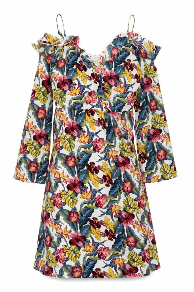 Front view of Vero Moda Women's Floral Long Sleeve Dress, size S