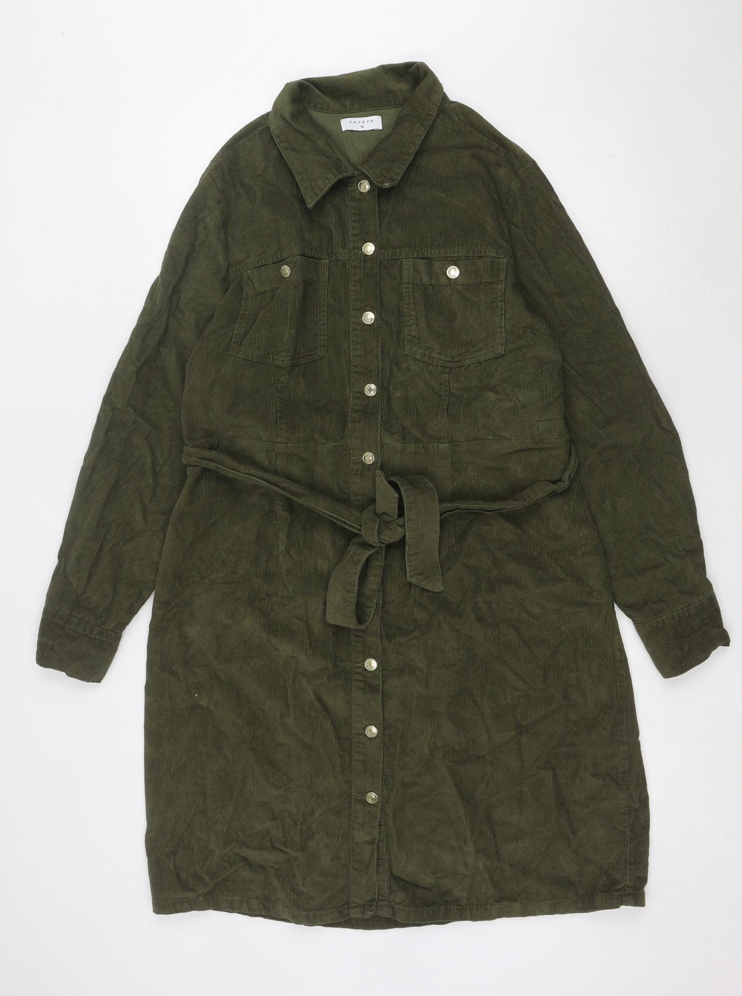 Matalan Women Green Shirt Dress Size 16