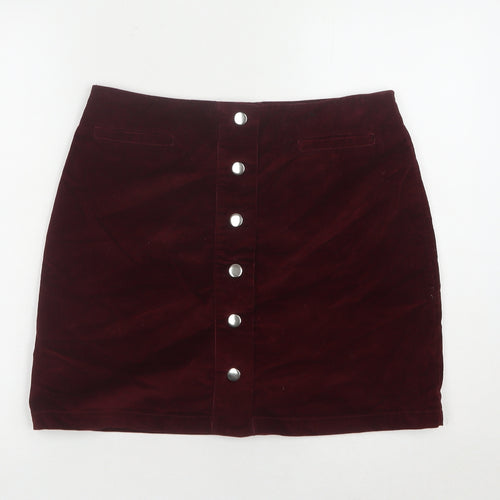 Matalan Women’s Red Pencil Skirt Size 12 Button Accents