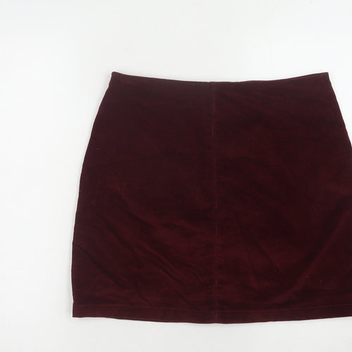 Matalan Women’s Red Pencil Skirt Size 12 Button Accents