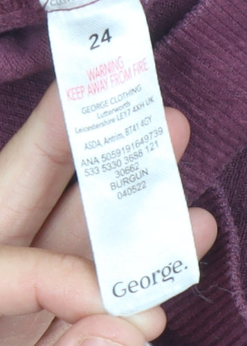George Women Purple Corduroy Pinafore Size 24