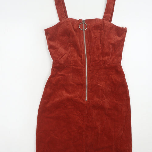 Glamorous Red Corduroy Sleeveless Dress, Size 8