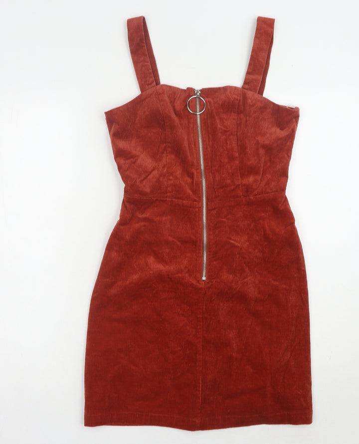 Glamorous Red Corduroy Sleeveless Dress, Size 8