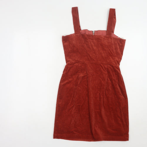 Glamorous Red Corduroy Sleeveless Dress, Size 8