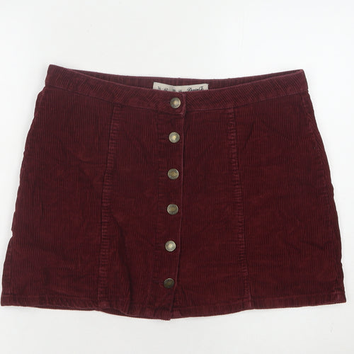 Denim Co. Women's Red Corduroy Skirt Size 14