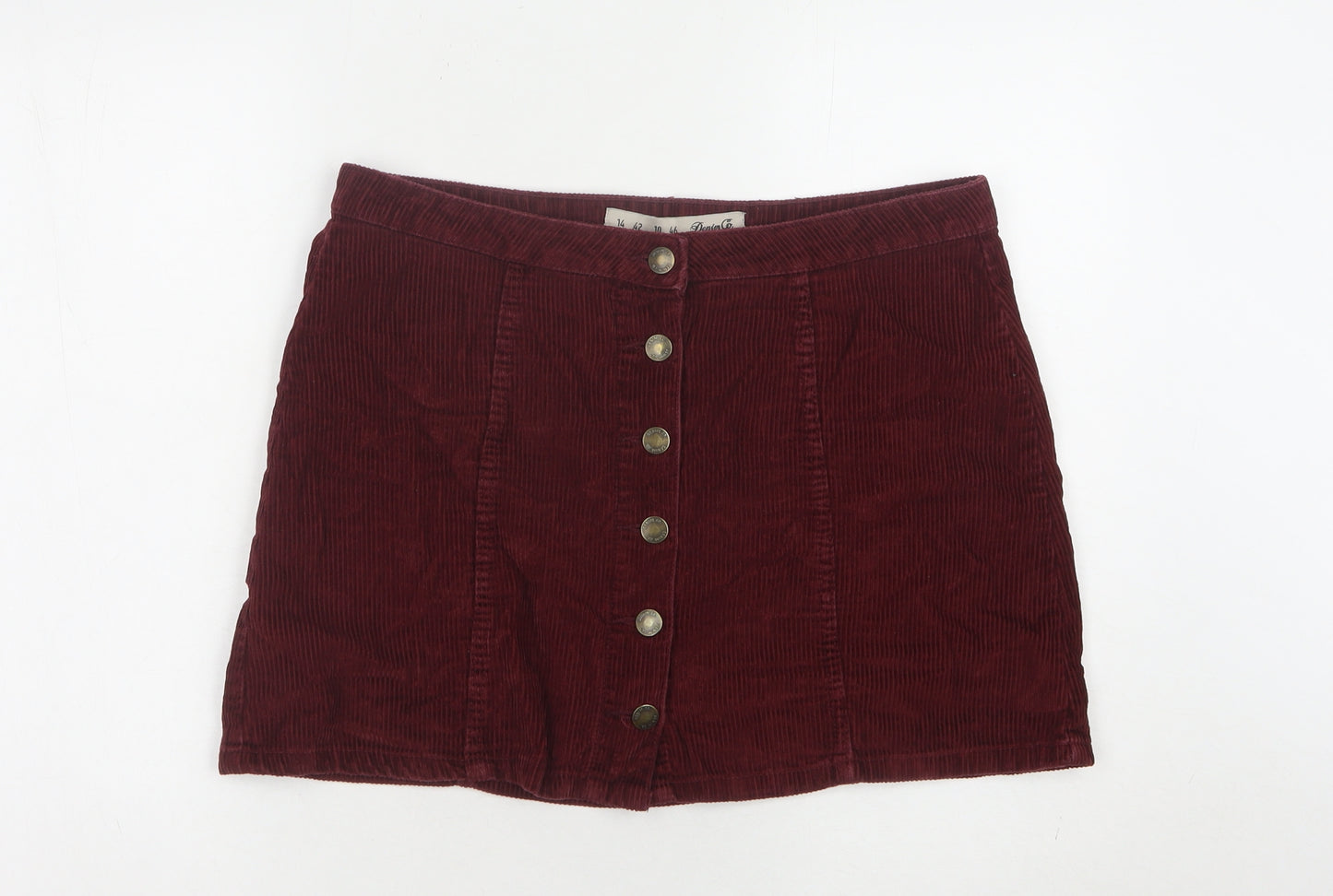 Denim Co. Women's Red Corduroy Skirt Size 14