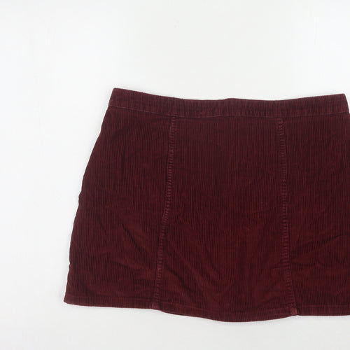 Denim Co. Women's Red Corduroy Skirt Size 14