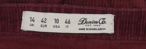 Denim Co. Women's Red Corduroy Skirt Size 14