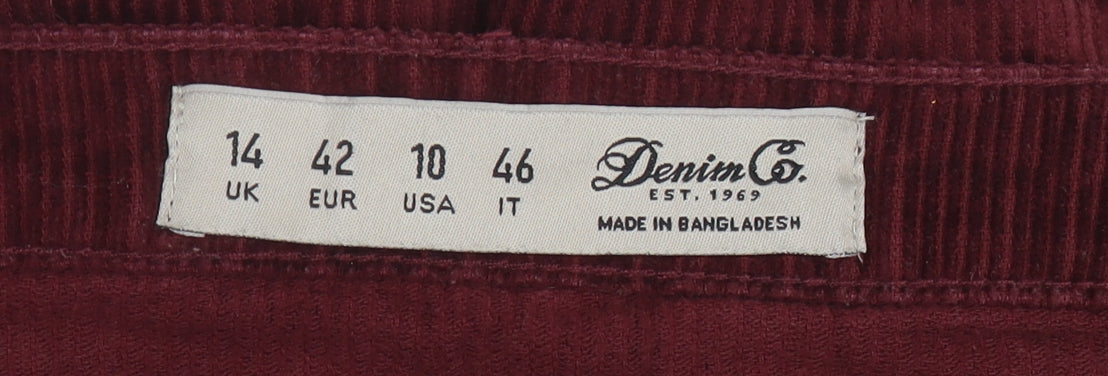 Denim Co. Women's Red Corduroy Skirt Size 14