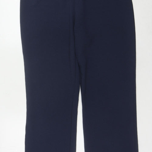 Bassini Women's Blue Trousers Size 12, Elastic Waist Comfort