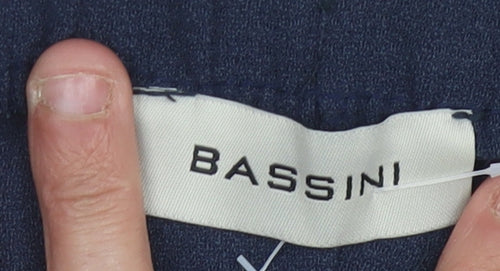 Bassini Women's Blue Trousers Size 12, Elastic Waist Comfort