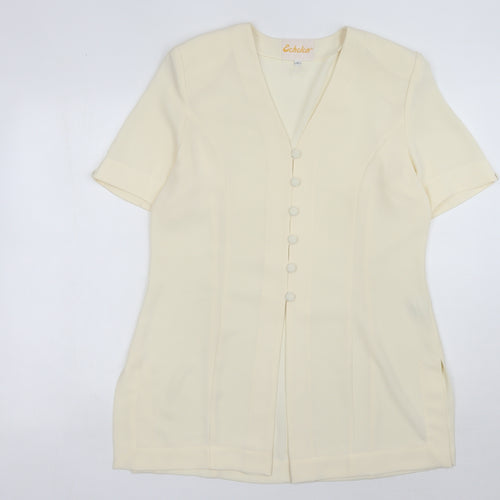 Echelon Women's Ivory Blouse - Size 12, Button-Up Classic