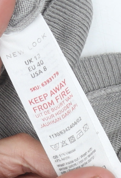 New Look Women's Grey Pullover Jumper, Size 12