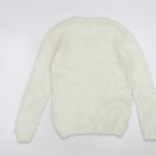 Onfire Women Ivory Beaded Pullover Jumper Size 12