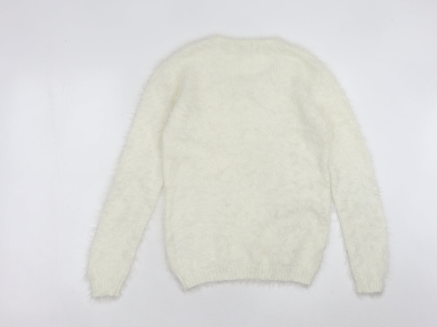 Onfire Women Ivory Beaded Pullover Jumper Size 12