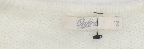 Onfire Women Ivory Beaded Pullover Jumper Size 12