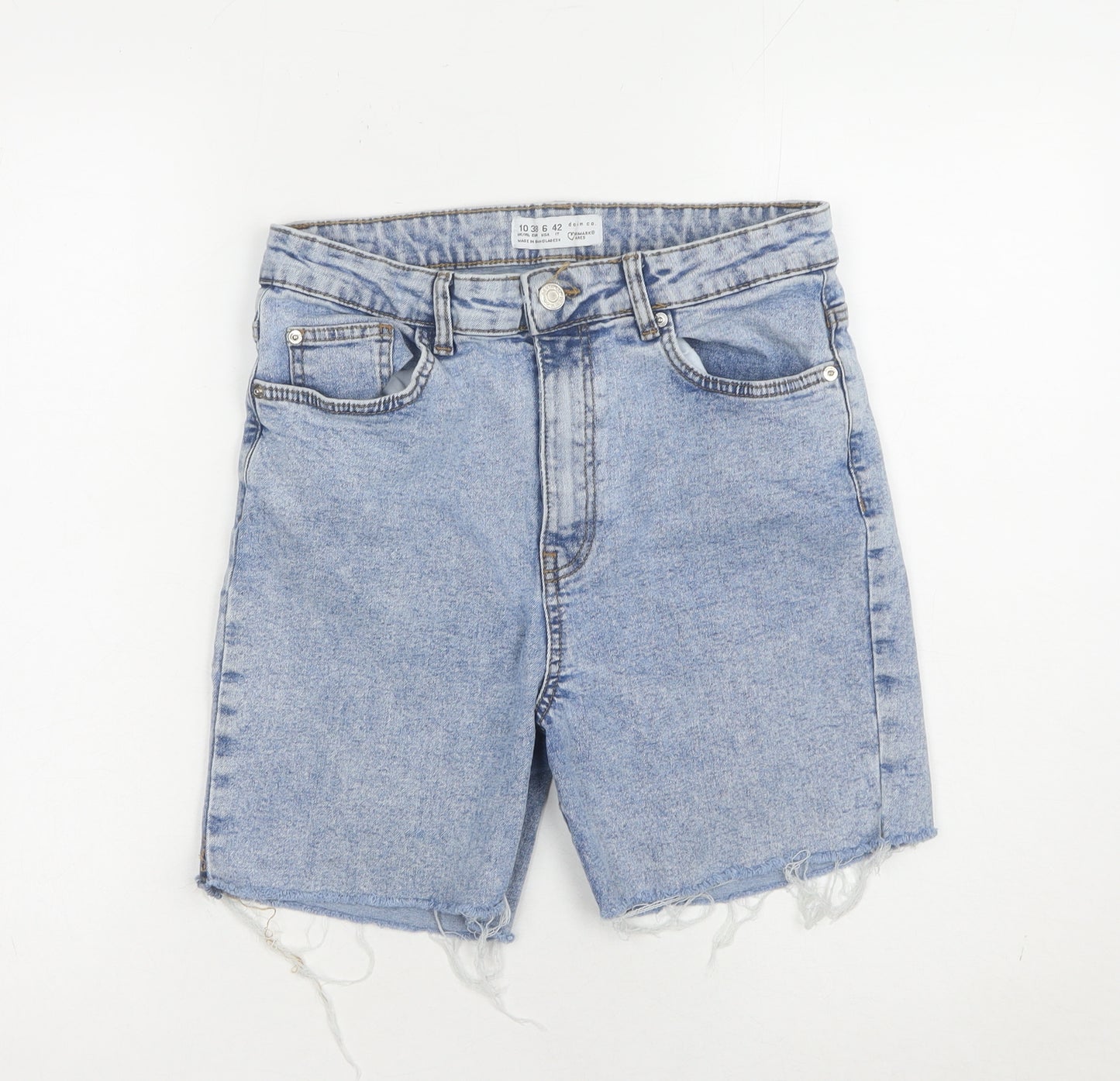 Primark Women's Blue Cotton Cut-Off Denim Shorts Size 10