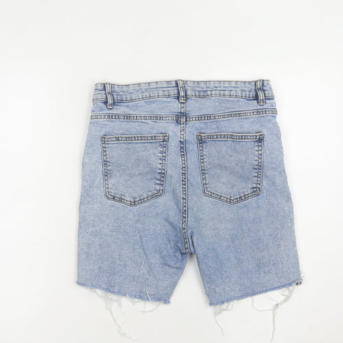 Primark Women's Blue Cotton Cut-Off Denim Shorts Size 10