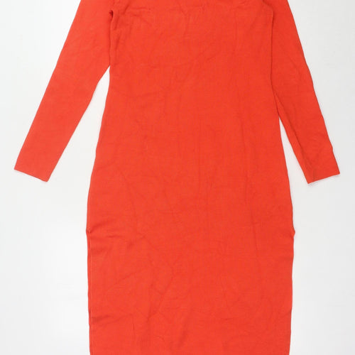 Jack Wills Red Midi Sheath Dress, Size 8, Women's
