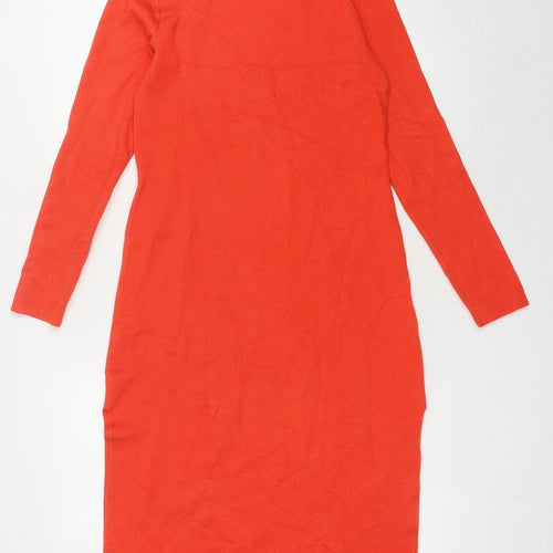 Jack Wills Red Midi Sheath Dress, Size 8, Women's