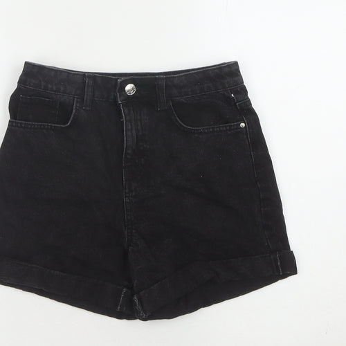 Denim Co Girls Black Mom Shorts - Size 11-12 Years
