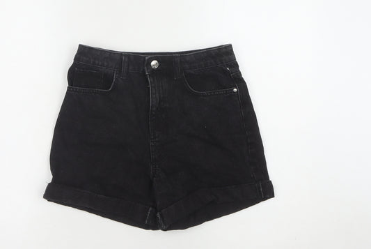 Denim Co Girls Black Mom Shorts - Size 11-12 Years