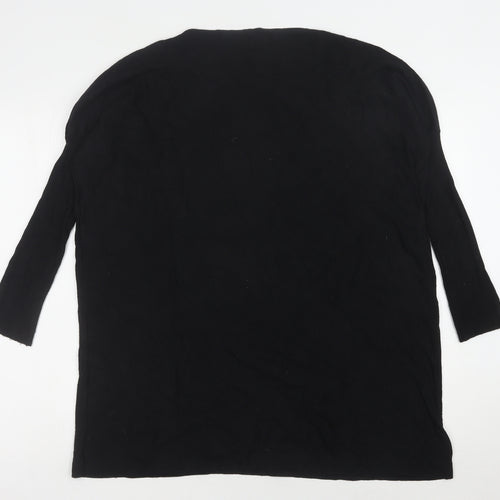 QED London Women's Black Sequin Pullover Jumper, S