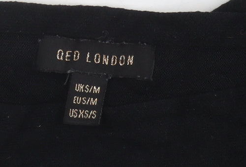 QED London Women's Black Sequin Pullover Jumper, S