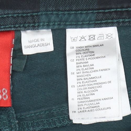 H&M Women's Green Check Denim Skirt Size 10