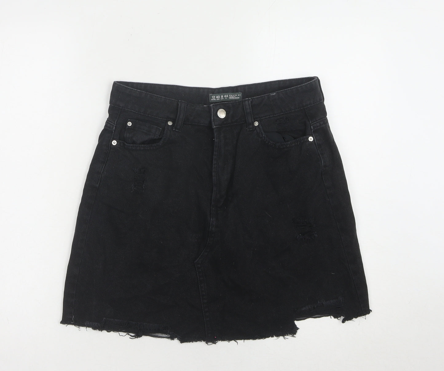Denim Co. Women's Black Mini Denim Skirt Size 12