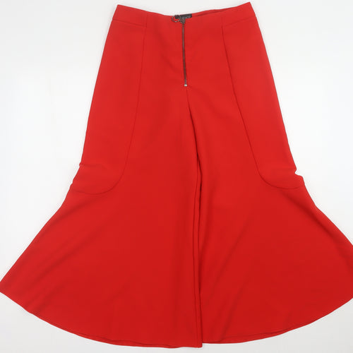 Topshop Women's Red Flared Trousers Size 10