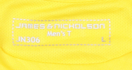 James & Nicholson Men's Yellow Football T-Shirt L