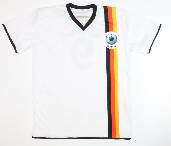 German Flag Football Jersey Men's XL White Polyester T-Shirt