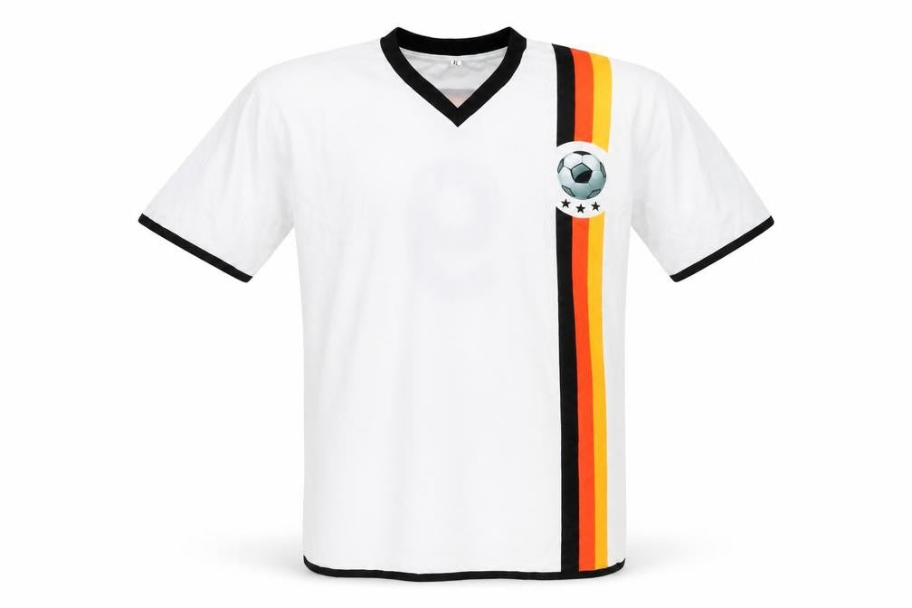 German Flag Football Jersey Men's XL White Polyester T-Shirt
