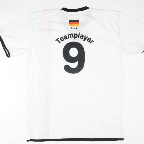 German Flag Football Jersey Men's XL White Polyester T-Shirt