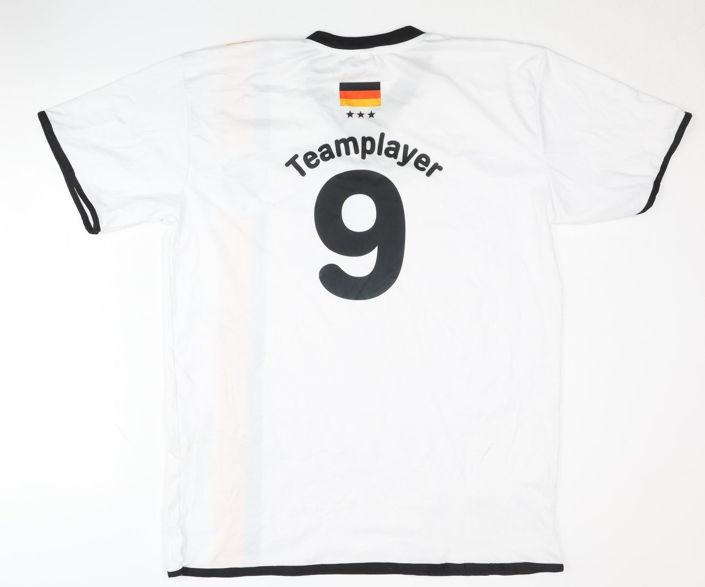 German Flag Football Jersey Men's XL White Polyester T-Shirt