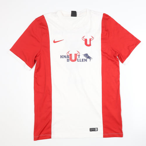 Nike Men's Red & White Jersey T-Shirt L