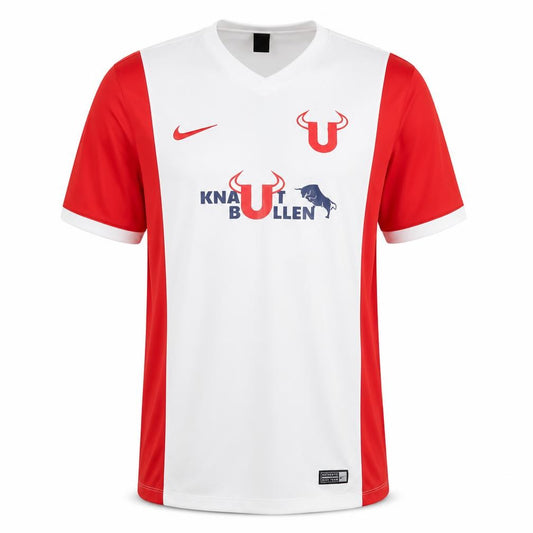Front view of Nike Men's Red & White Jersey T-Shirt L