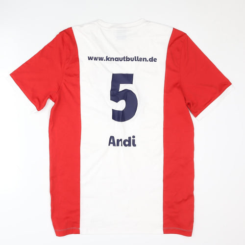 Nike Men's Red & White Jersey T-Shirt L