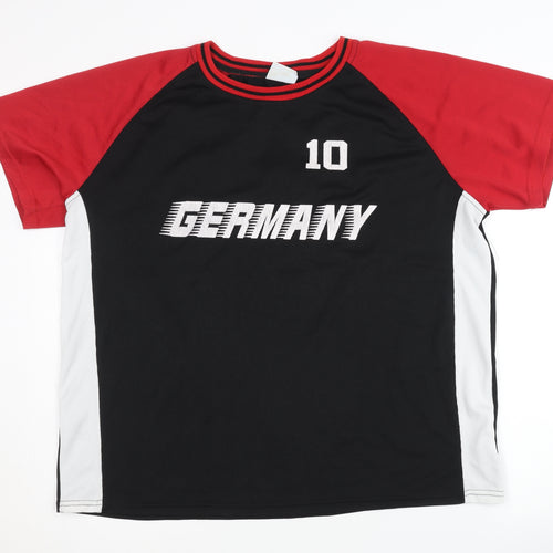 X-Mail Sport Boys Black Football Jersey T-Shirt Size 148