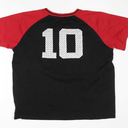 X-Mail Sport Boys Black Football Jersey T-Shirt Size 148
