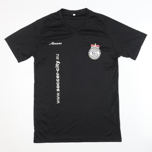 Soccer City Boys Black V-Neck Football T-Shirt Size 164