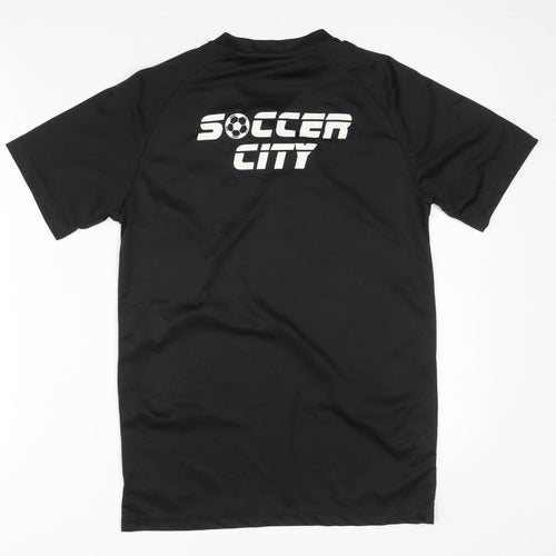 Soccer City Boys Black V-Neck Football T-Shirt Size 164