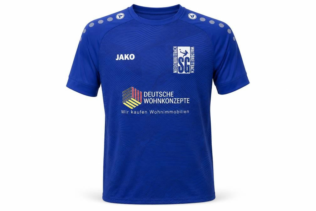 Front view of Jako Men's Blue Football Jersey L