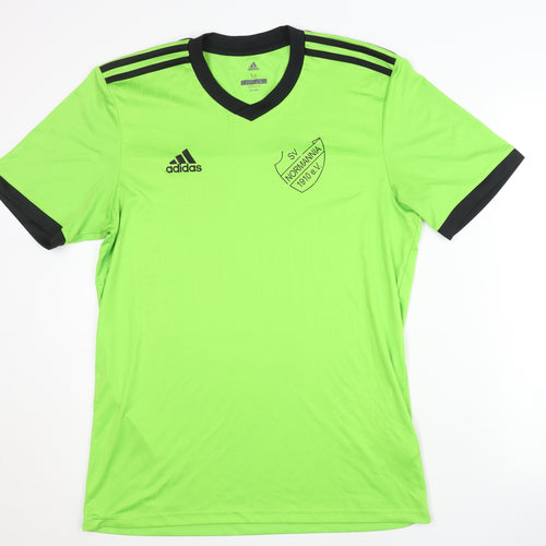 Adidas Men's Green Jersey M Quick Dry Sports Top