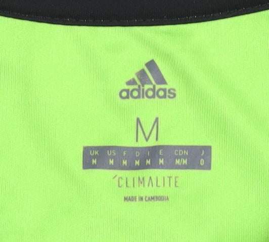 Adidas Men's Green Jersey M Quick Dry Sports Top
