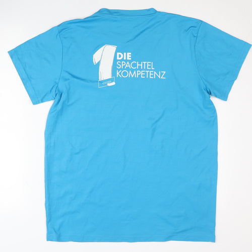Knauf Blue Men's L T-Shirt Crew Neck Logo Graphic